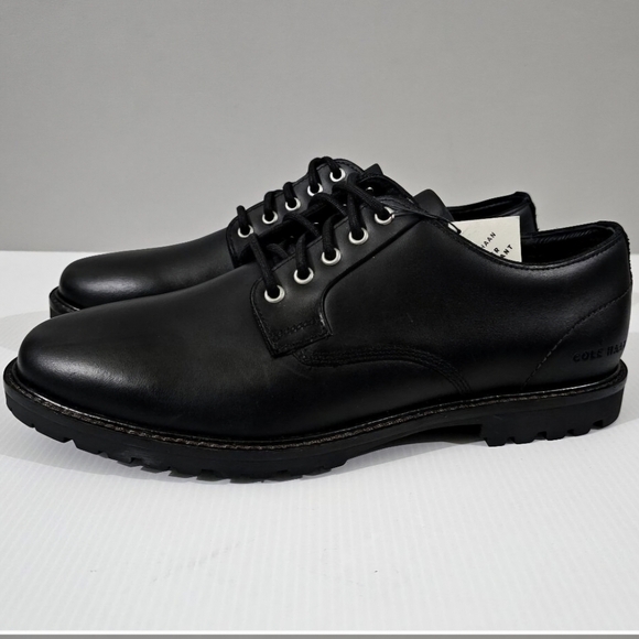 NEW Cole Haan Midland Oxford PlainToe Black Leather Water Resistant Mens Size 9 - Picture 1 of 14